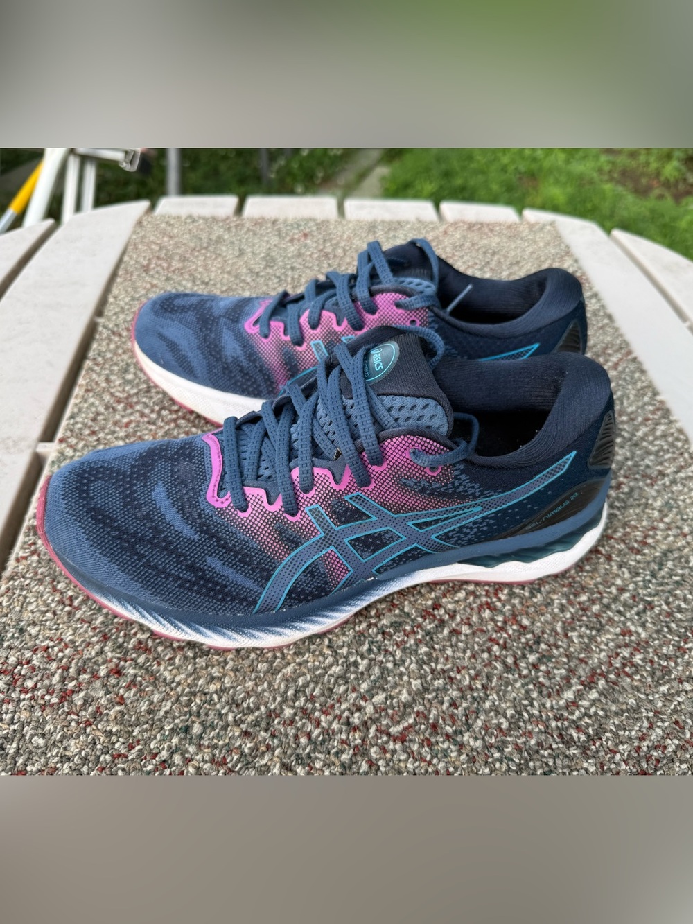 📣Asics Gel-Nimbus 23 Grand Shark/Digital Aqua Running Shoes